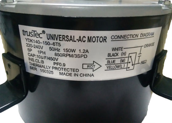 YDK140/30-4-150-1/YDK140-150-6T5 -6 Pole Air Cooler Fan Motor 150W 220V Thermally Protected High Efficiency